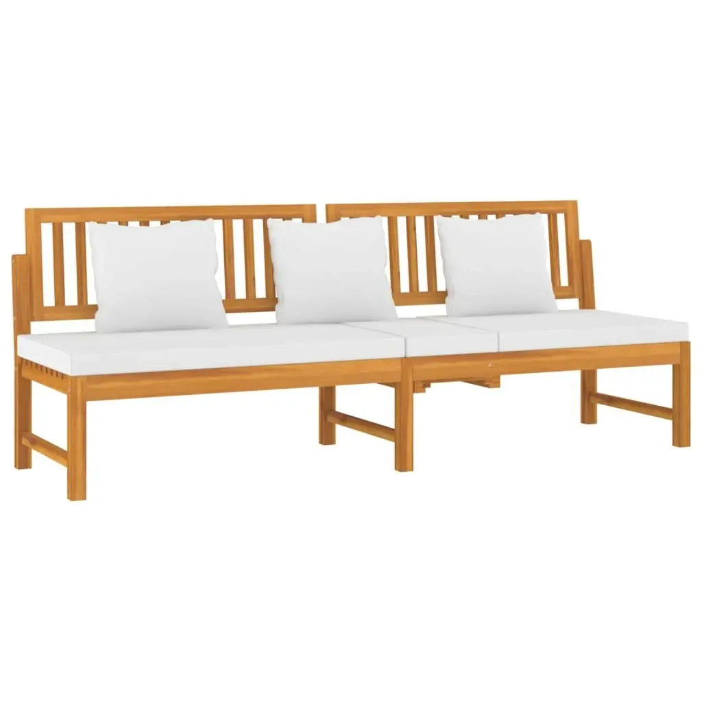 Day Bed with Cream Cushion 200x60x75 cm Solid Wood Acacia 312144