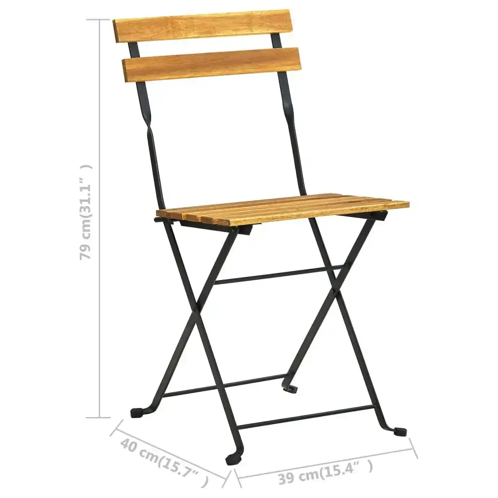 Folding Bistro Chair 4 pcs Solid Acacia Wood 313161