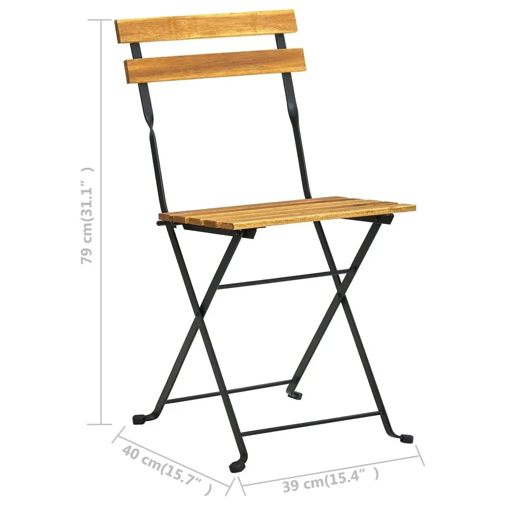 Folding Bistro Chair 4 pcs Solid Acacia Wood 313161