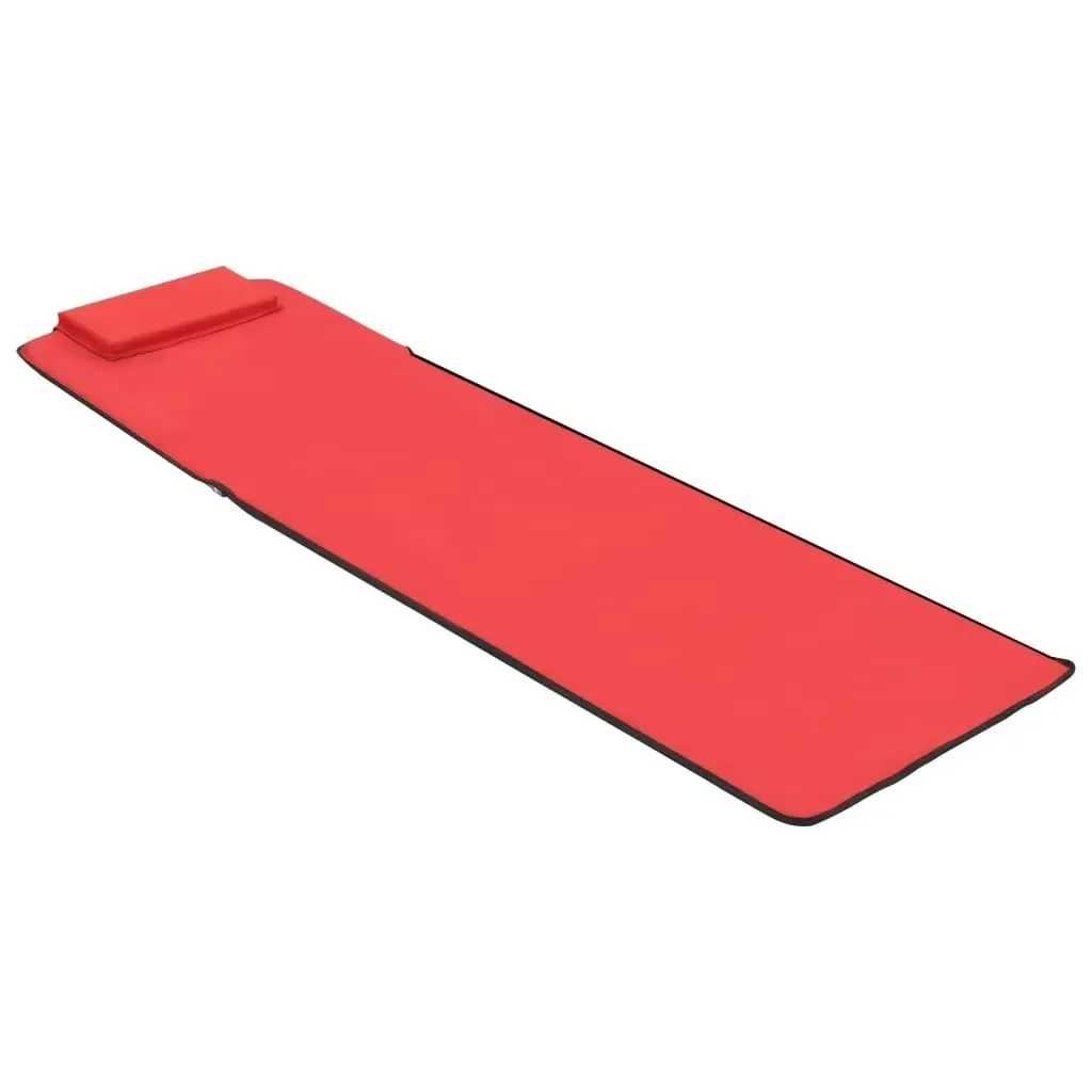 Folding Beach Mats 2 pcs Steel and Fabric Red 44329