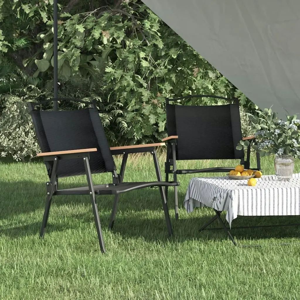 Camping Chairs 2 pcs Black 54x55x78 cm Oxford Fabric 319485