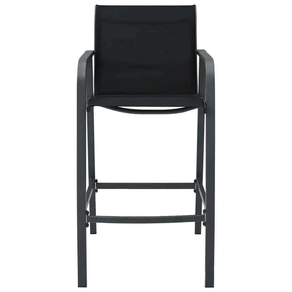 Garden Bar Chairs 2 pcs Black Textilene 48116