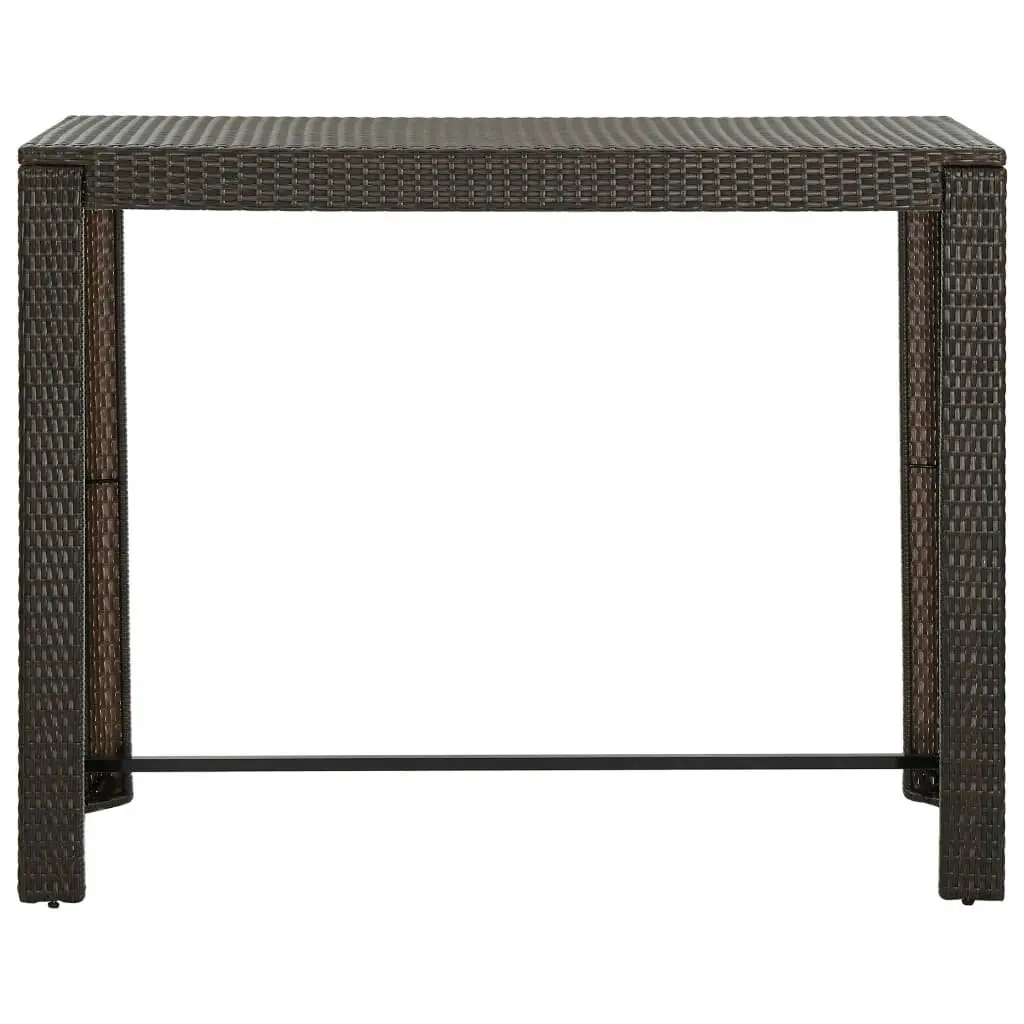 Garden Bar Table Brown 140.5x60.5x110.5 cm Poly Rattan 45876