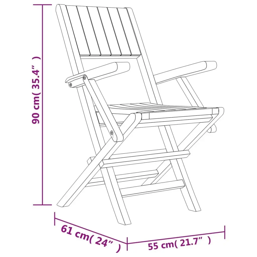 Folding Garden Chairs 6 pcs 55x61x90 cm Solid Wood Teak 3155062