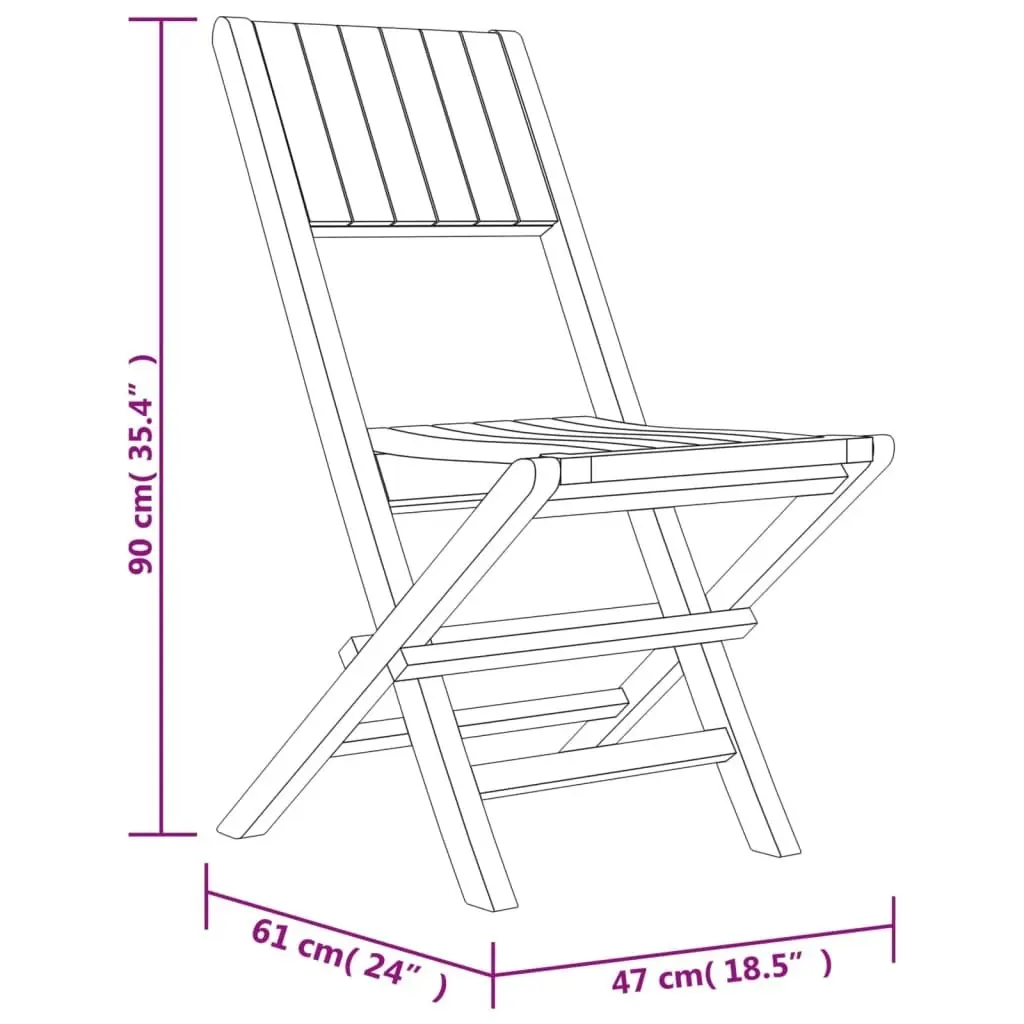 Folding Garden Chairs 8 pcs 47x61x90 cm Solid Wood Teak 3155060