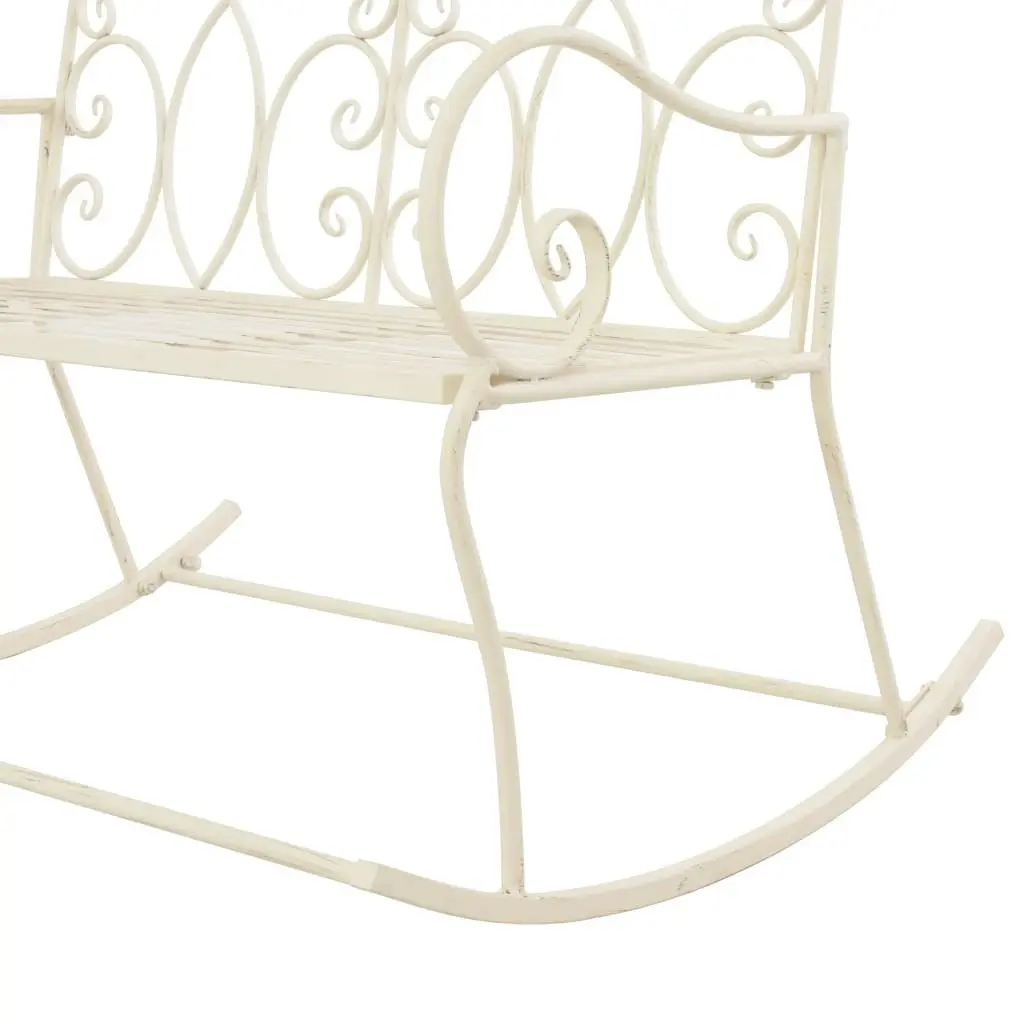 Garden Bench 104 cm Iron Antique White 45436