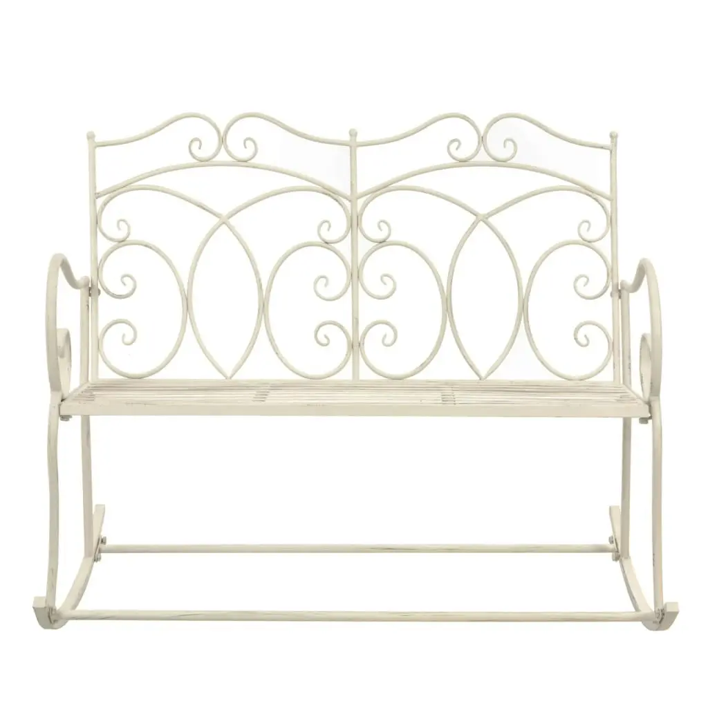 Garden Bench 104 cm Iron Antique White 45436