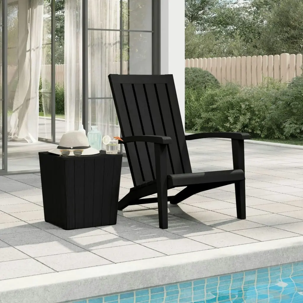 Garden Adirondack Chair Black Polypropylene 364165