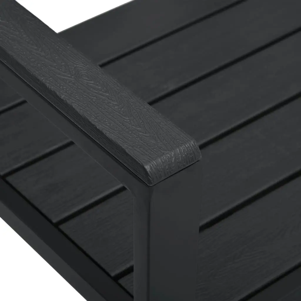 Garden Bench 120 cm HDPE Black Wood Look 47878