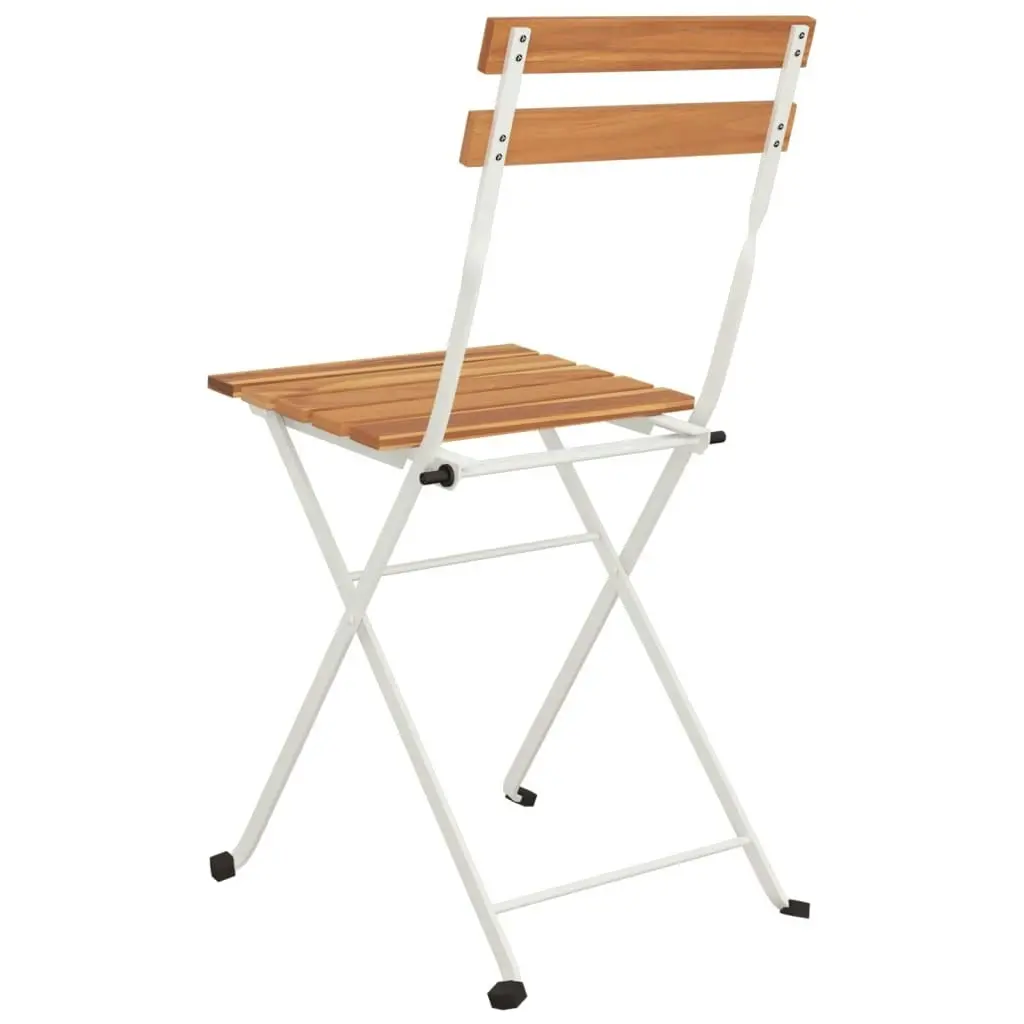 Folding Bistro Chairs 8 pcs Solid Wood Acacia and Steel 3152109