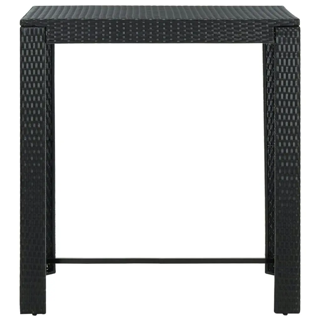 Garden Bar Table Black 100x60.5x110.5 cm Poly Rattan 45874