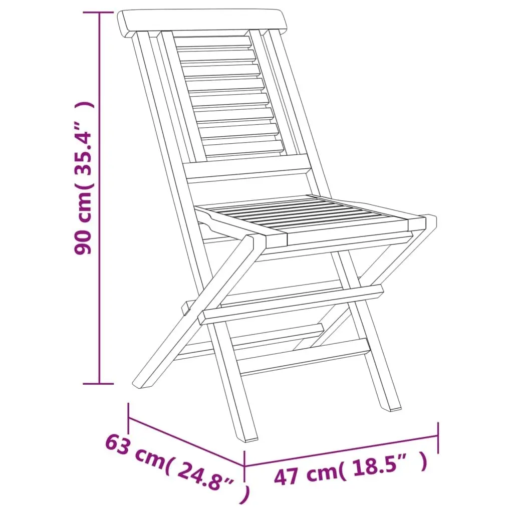 Folding Garden Chairs 8 pcs 47x63x90 cm Solid Wood Teak 3155048