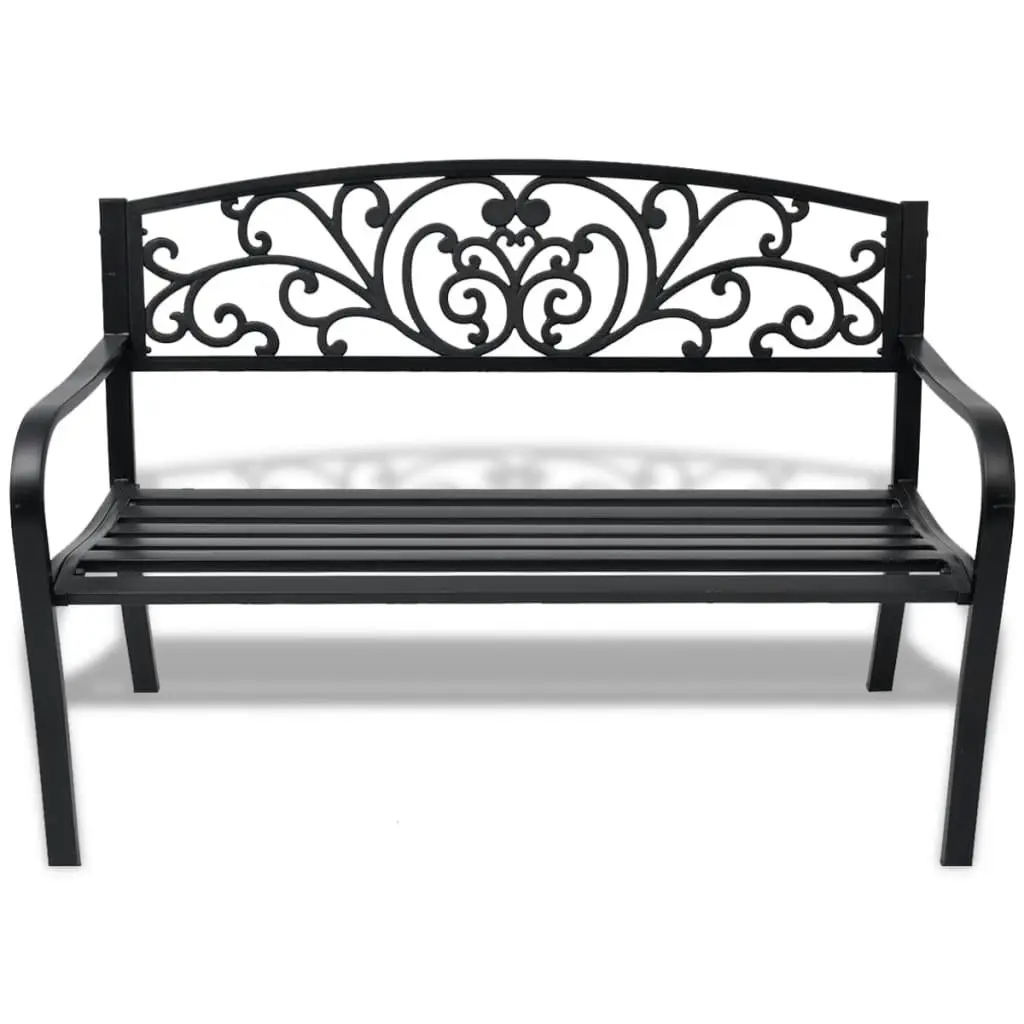 Garden Bench 127 cm Cast Iron Black 42168