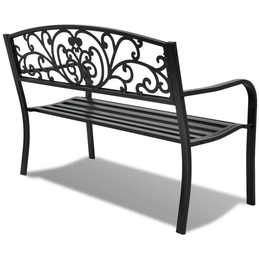 Garden Bench 127 cm Cast Iron Black 42168