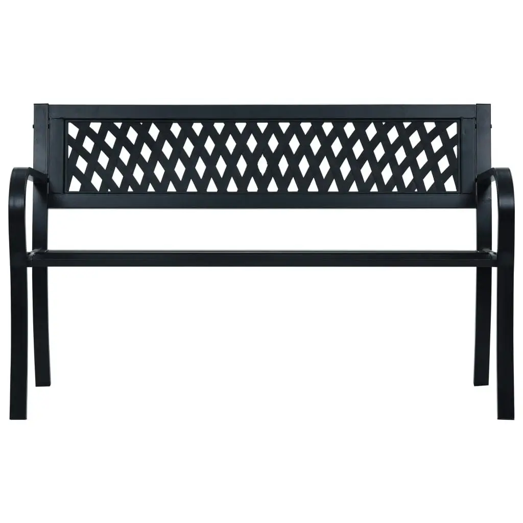 Garden Bench 125 cm Black Steel 47943