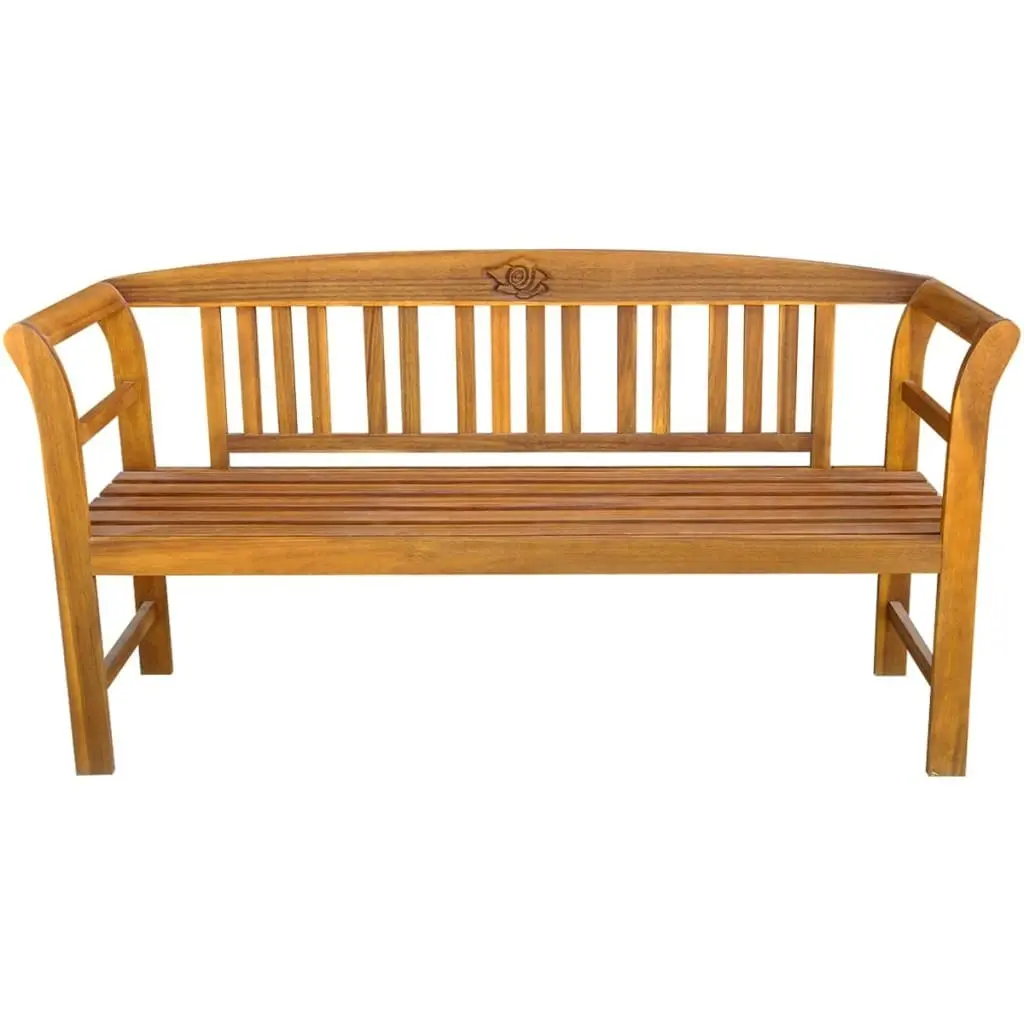 Garden Bench with Cushion 157 cm Solid Acacia Wood 3064268