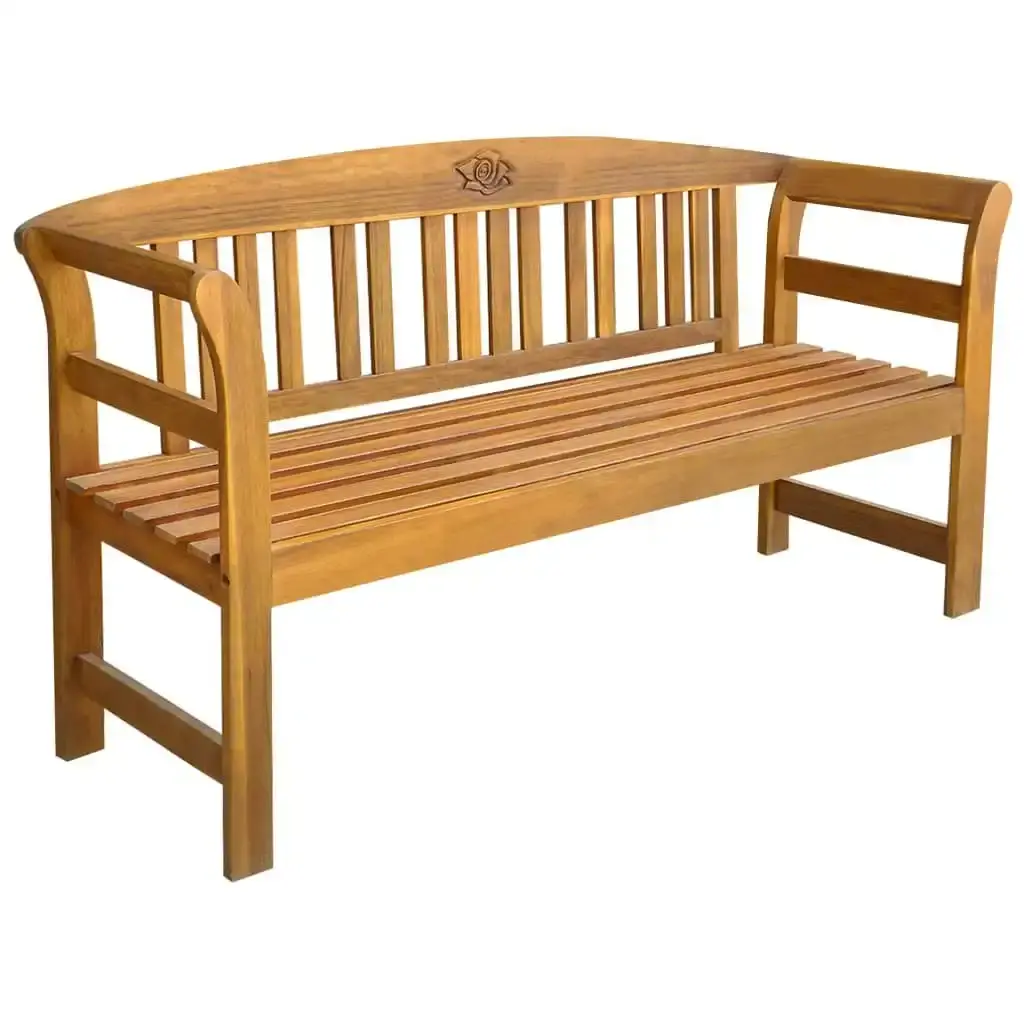 Garden Bench with Cushion 157 cm Solid Acacia Wood 3064282