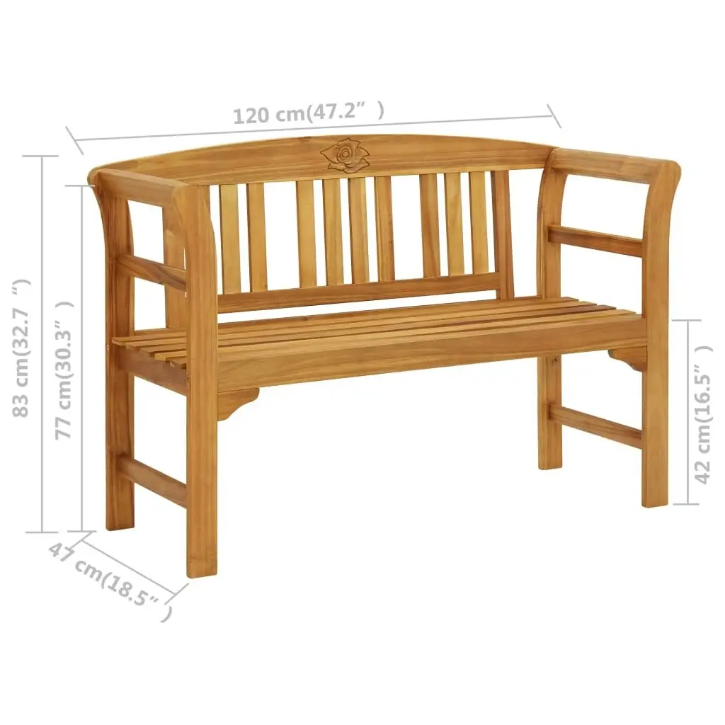 Garden Bench with Cushion 120 cm Solid Acacia Wood 3064296