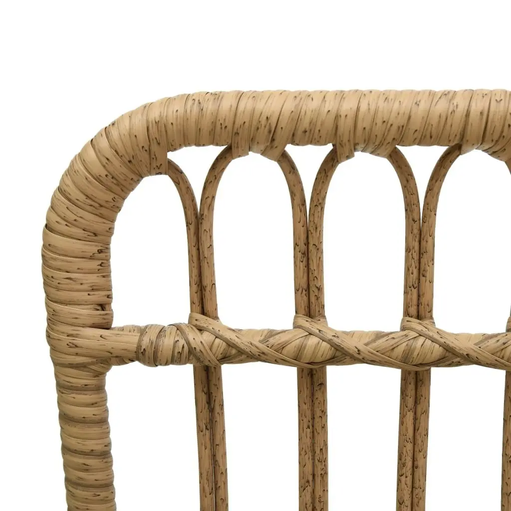 Garden Chair Poly Rattan Light Brown 48580