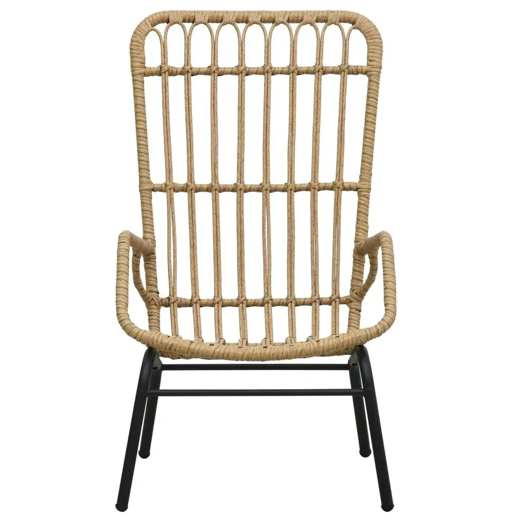 Garden Chair Poly Rattan Light Brown 48580