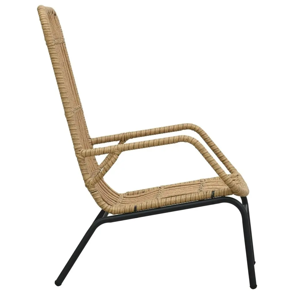 Garden Chair Poly Rattan Light Brown 48580