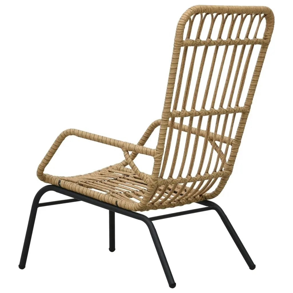 Garden Chair Poly Rattan Light Brown 48580