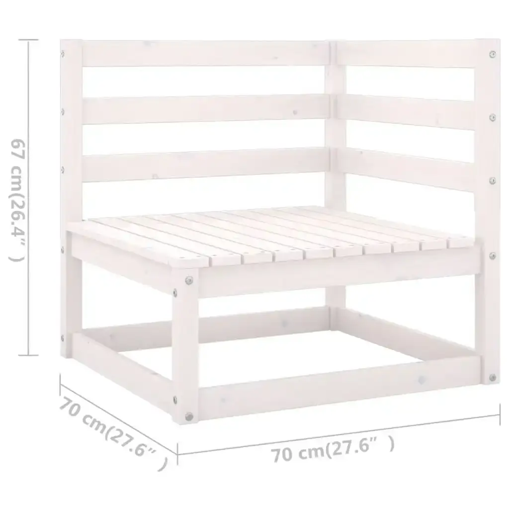 Garden 4-Seater Sofa White Solid Pinewood 3075360