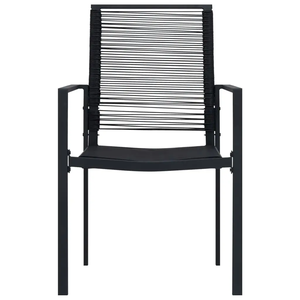 Garden Chairs 2 pcs PVC Rattan Black 312171