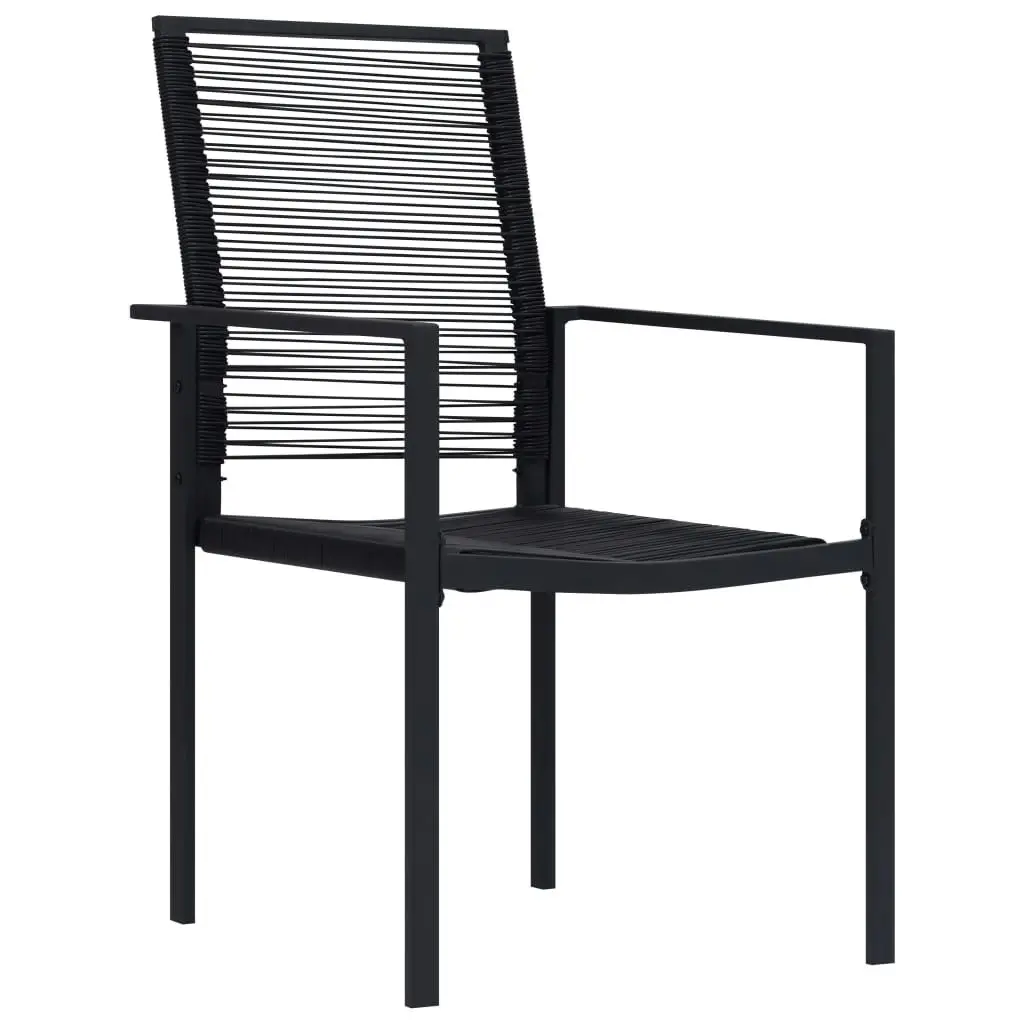 Garden Chairs 2 pcs PVC Rattan Black 312171