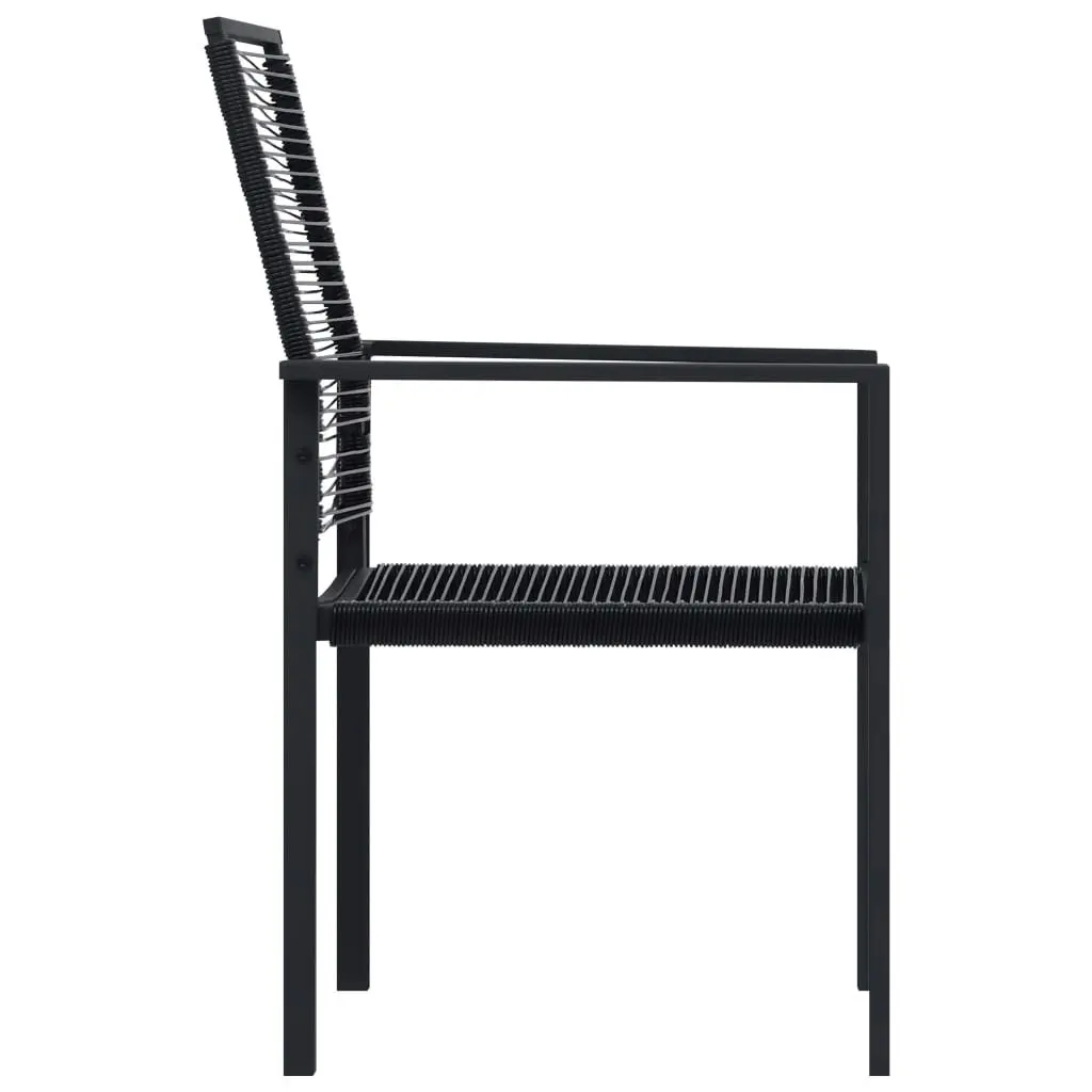 Garden Chairs 2 pcs PVC Rattan Black 312171