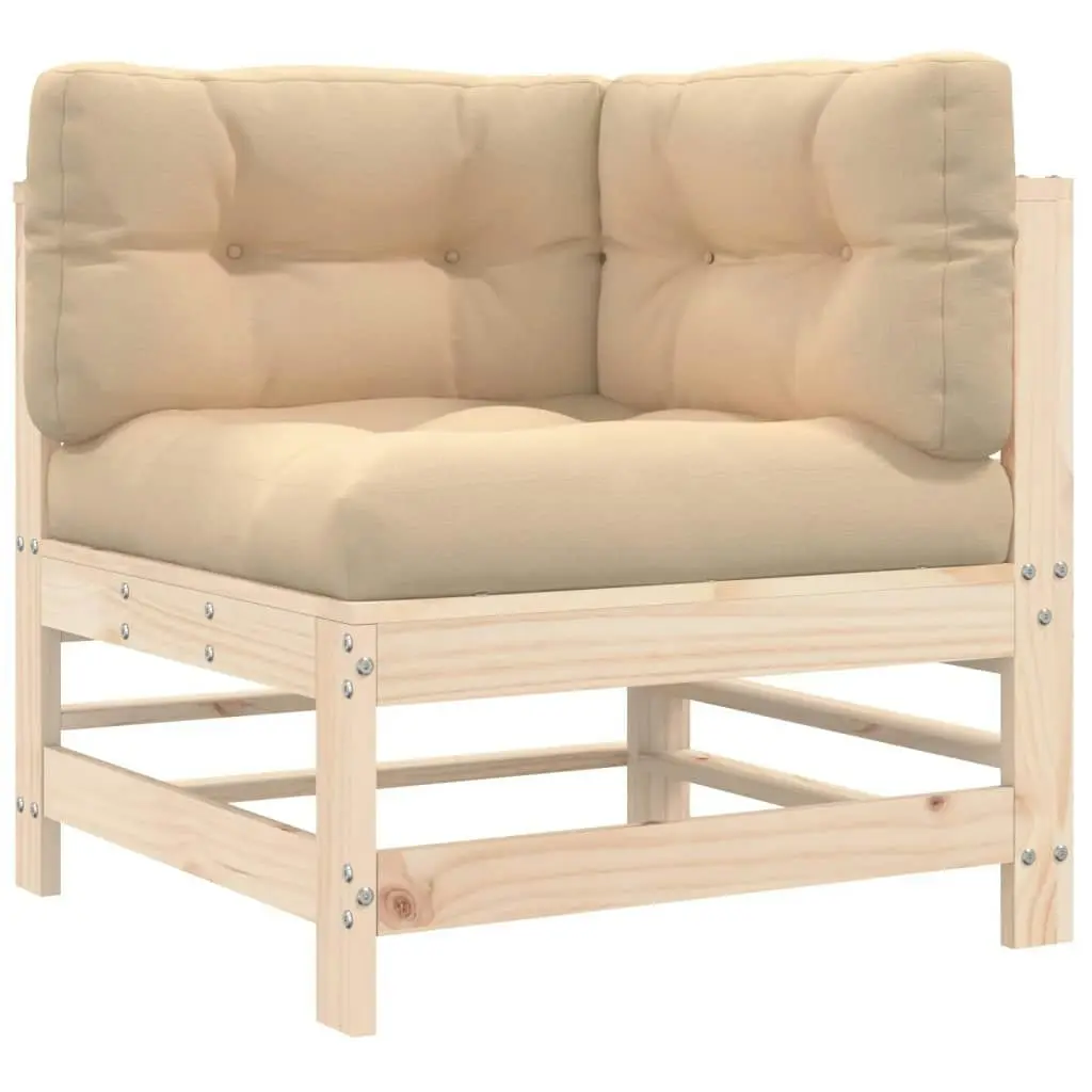 Corner Sofas with Cushions 2 pcs Solid Wood Pine 825681