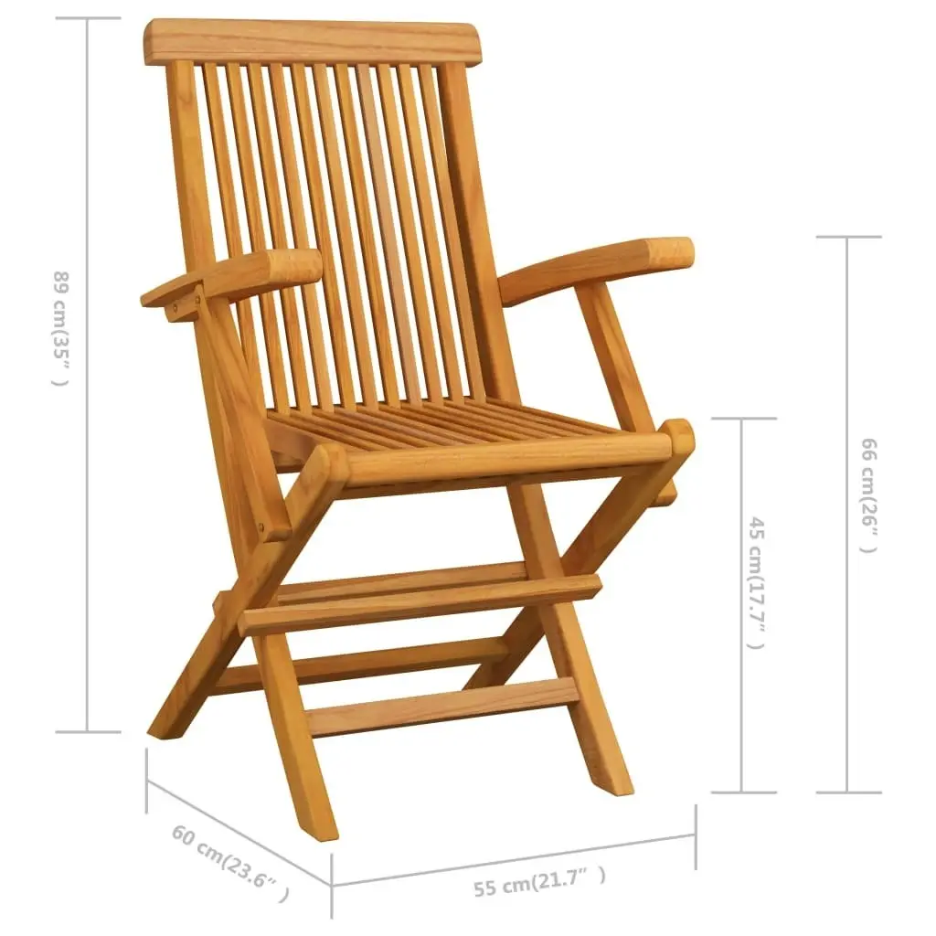 Garden Chairs 3 pcs Solid Teak Wood 312277