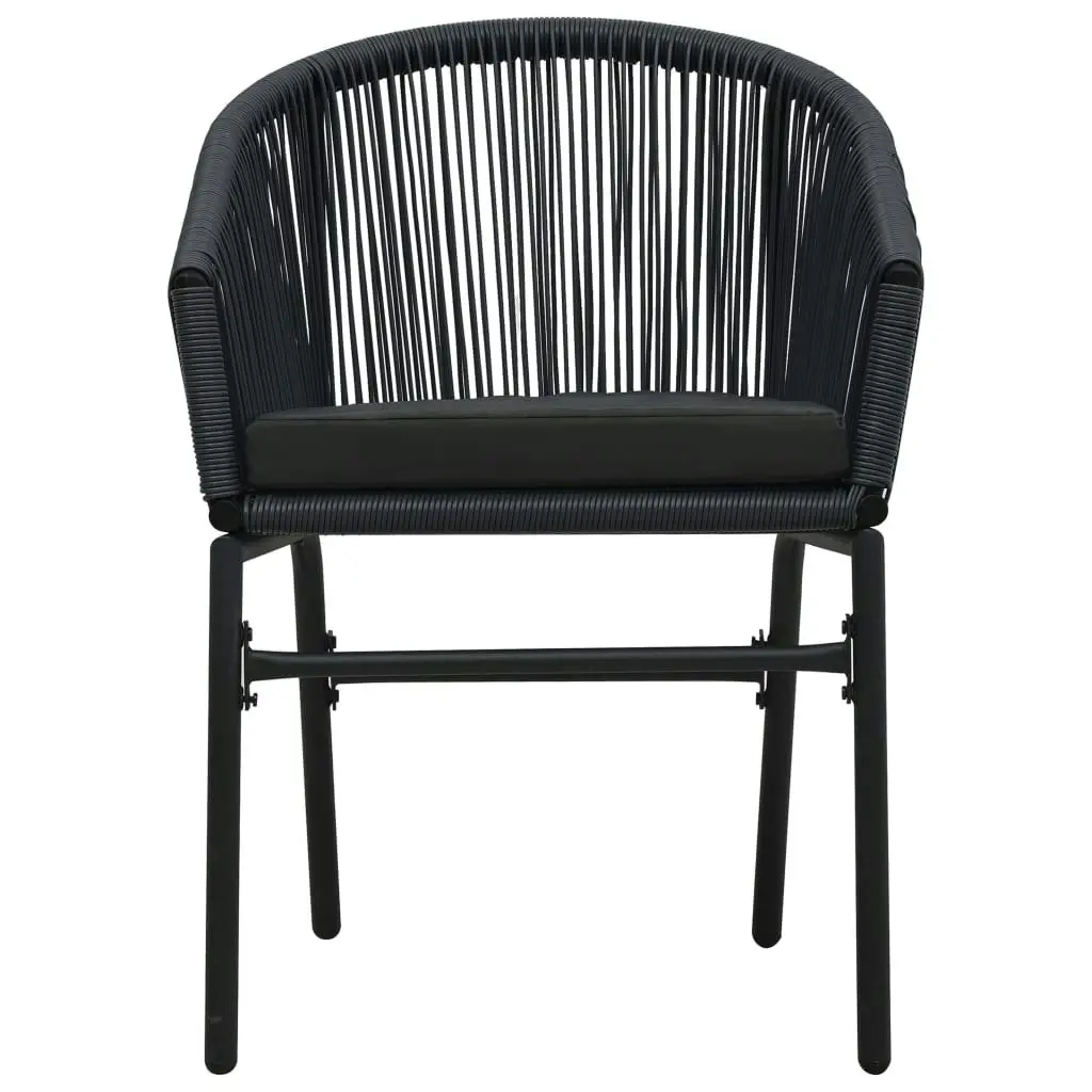 Garden Chairs 2 pcs Black PE Rattan 48135