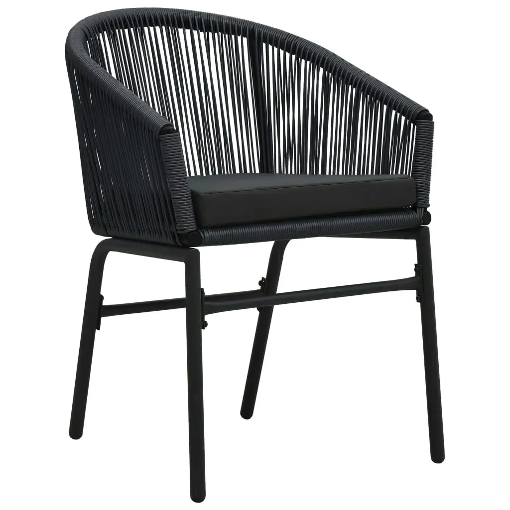 Garden Chairs 2 pcs Black PE Rattan 48135