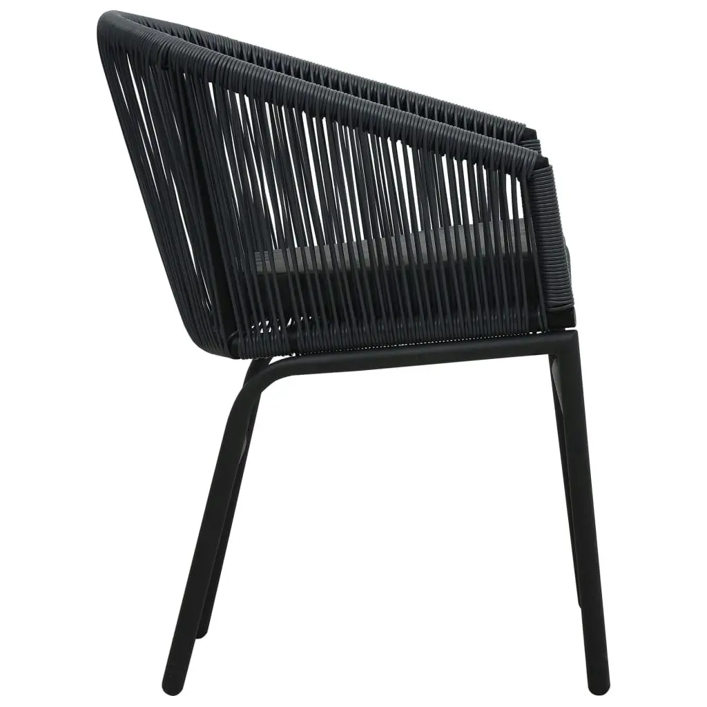 Garden Chairs 2 pcs Black PE Rattan 48135