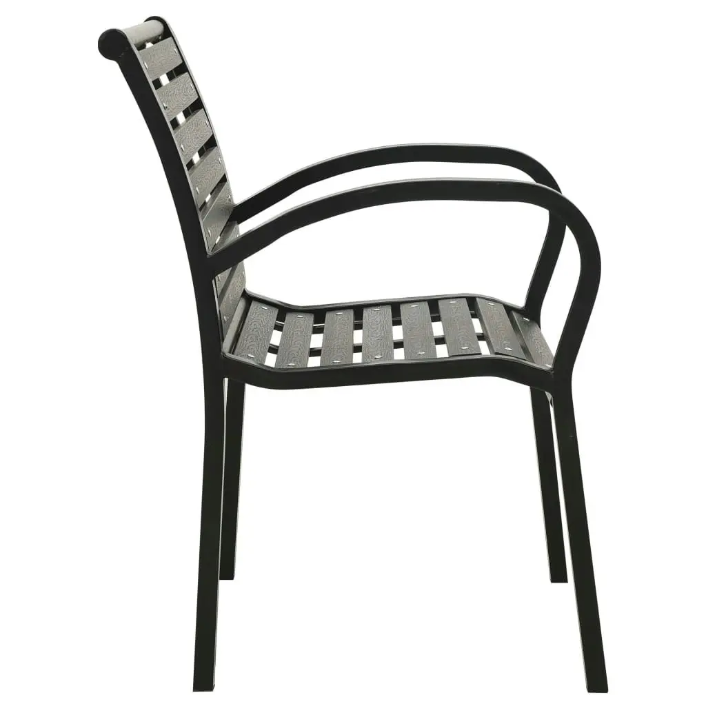 Garden Chairs 2 pcs Steel and WPC Black 312034