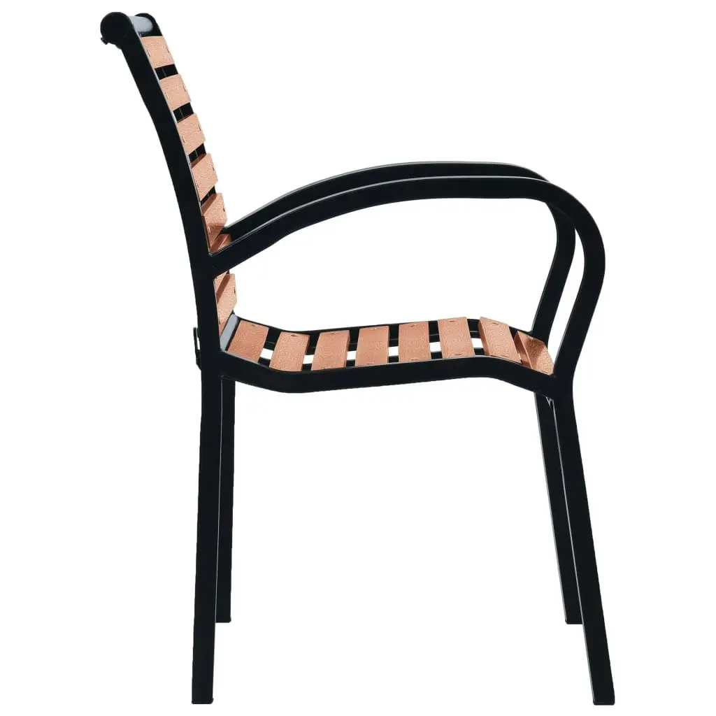 Garden Chairs 2 pcs Steel and WPC Black and Brown 312036