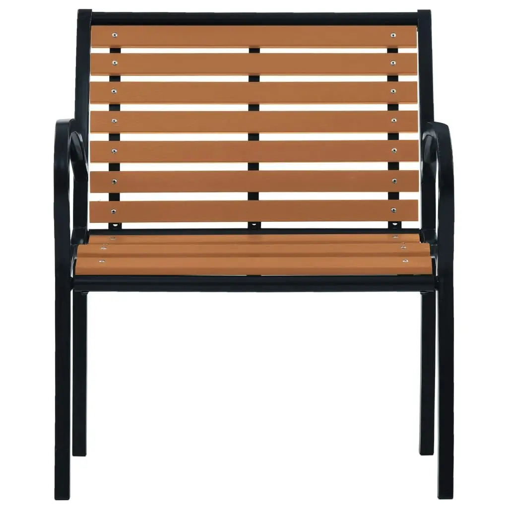 Garden Chairs 2 pcs Steel and WPC Black and Brown 312036