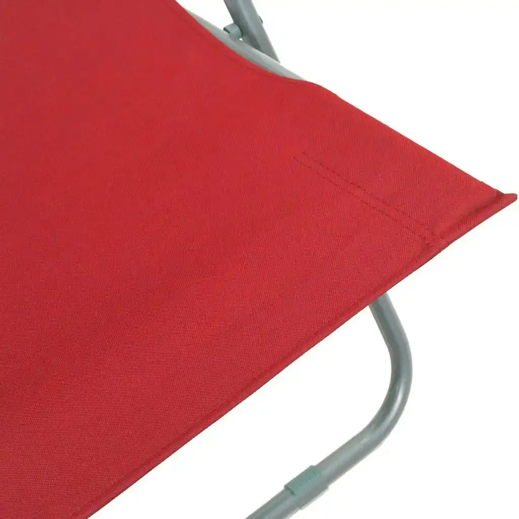 Folding Beach Chairs 2 pcs Steel and Oxford Fabric Red 44360