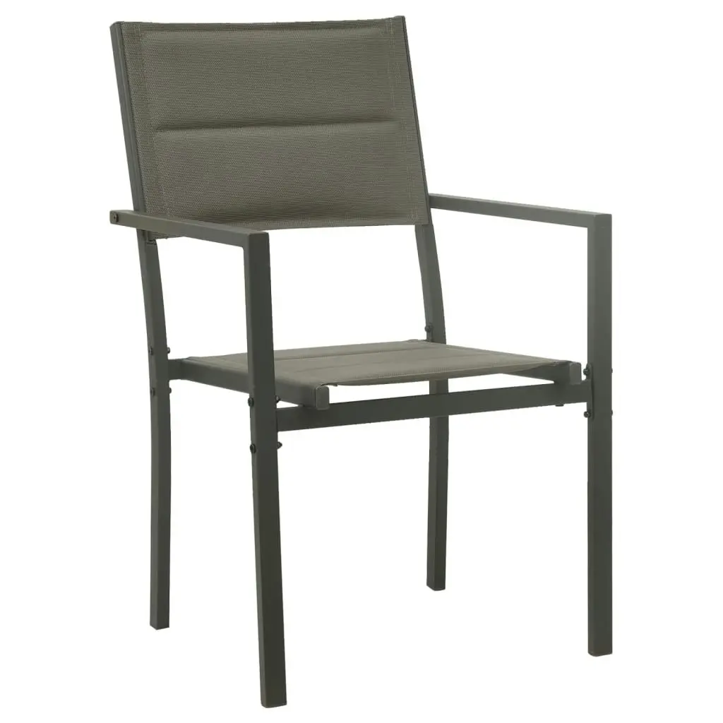 Garden Chairs 2 pcs Textilene and Steel Grey and Anthracite 313079