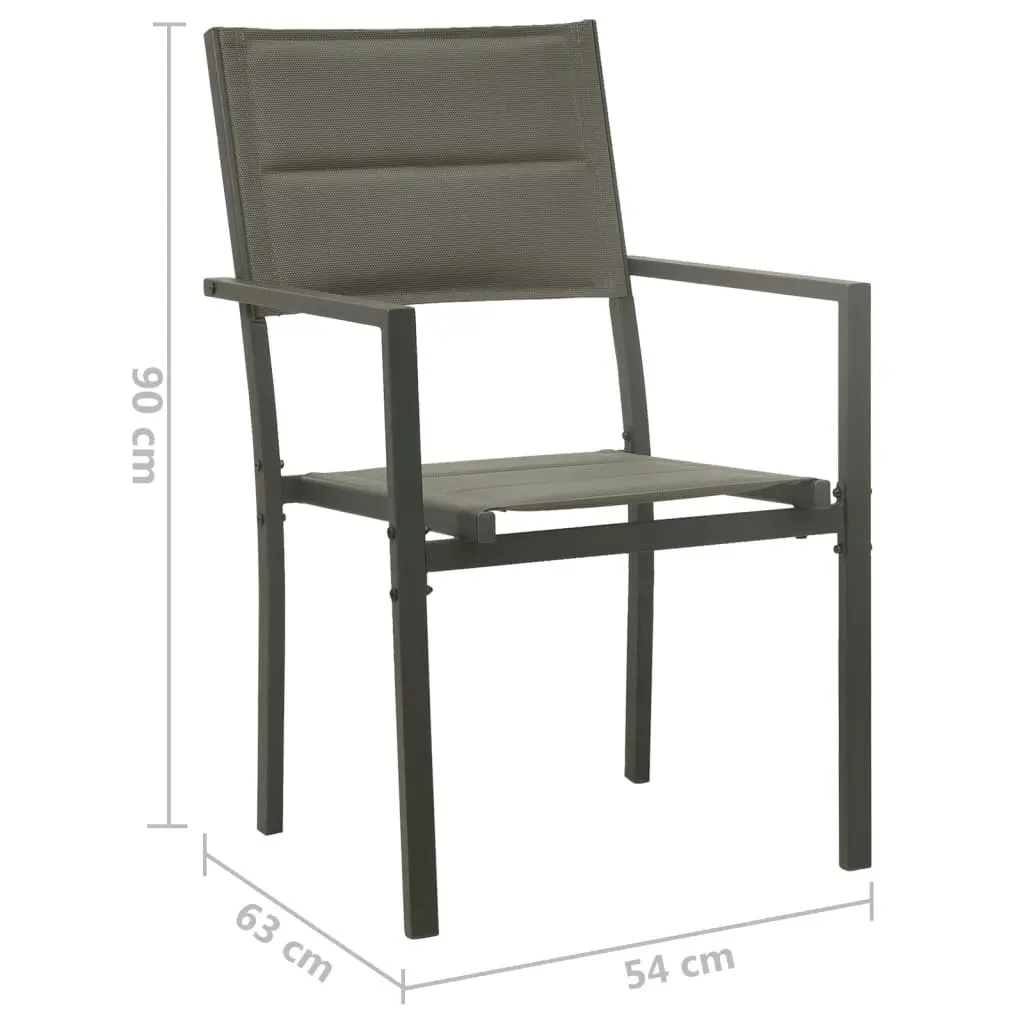 Garden Chairs 2 pcs Textilene and Steel Grey and Anthracite 313079