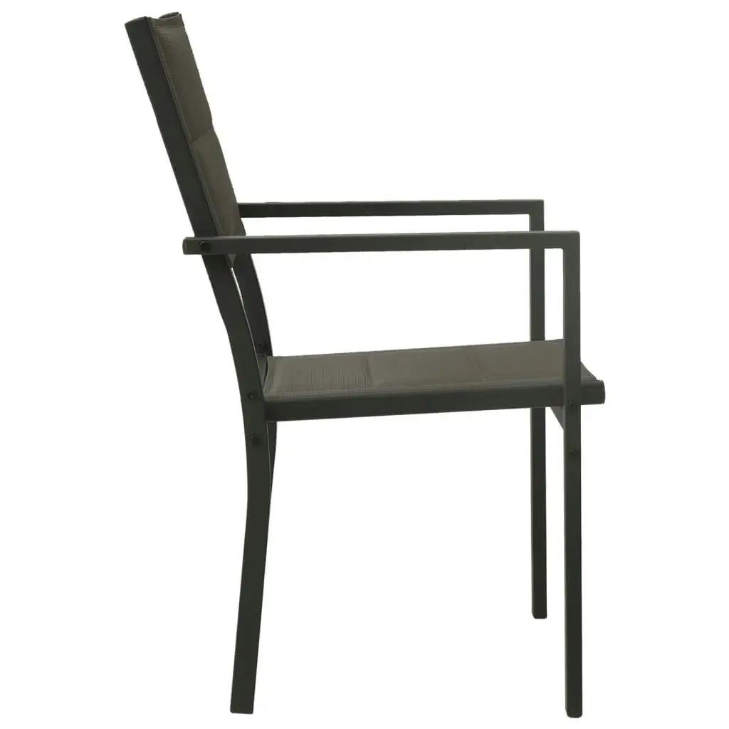 Garden Chairs 2 pcs Textilene and Steel Grey and Anthracite 313079