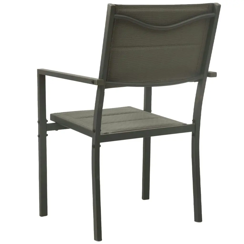 Garden Chairs 2 pcs Textilene and Steel Grey and Anthracite 313079