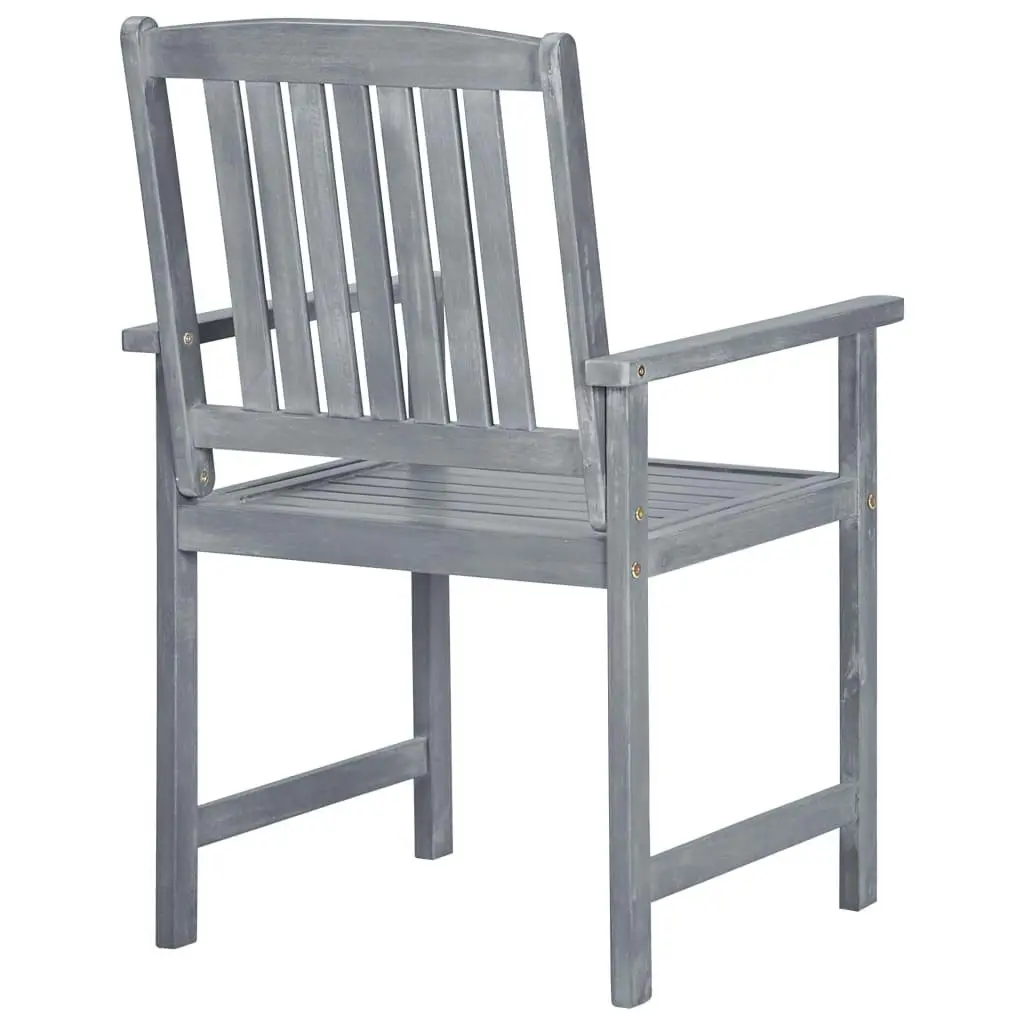 Garden Chairs 2 pcs Grey Solid Acacia Wood 45944