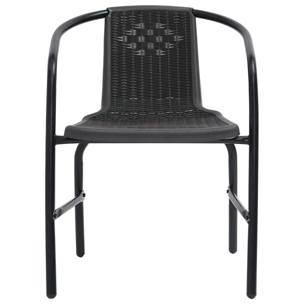 Garden Chairs 4 pcs Plastic Rattan and Steel 110 kg 312495