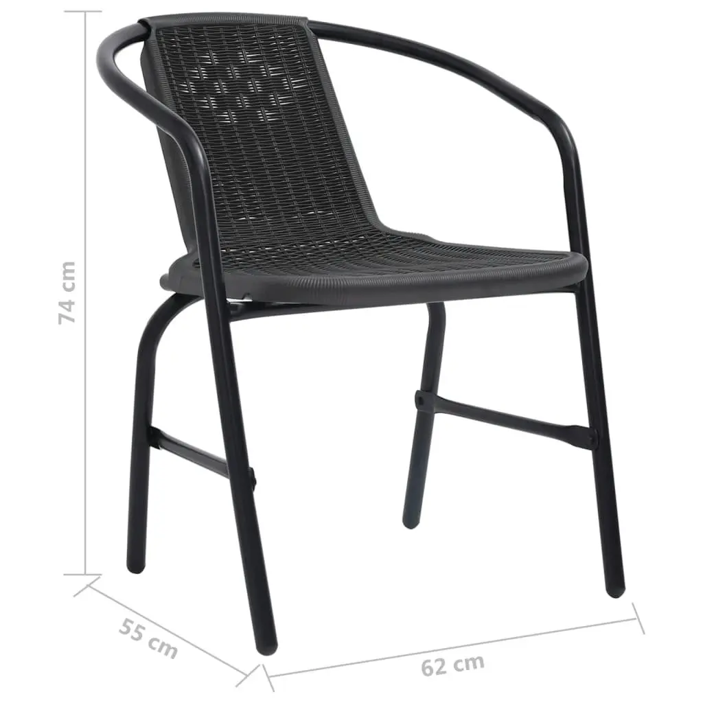 Garden Chairs 4 pcs Plastic Rattan and Steel 110 kg 312495