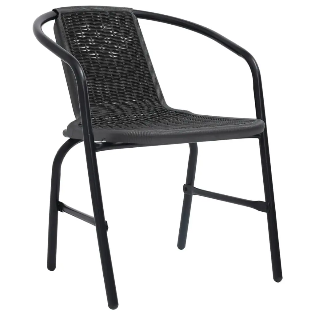 Garden Chairs 4 pcs Plastic Rattan and Steel 110 kg 312495