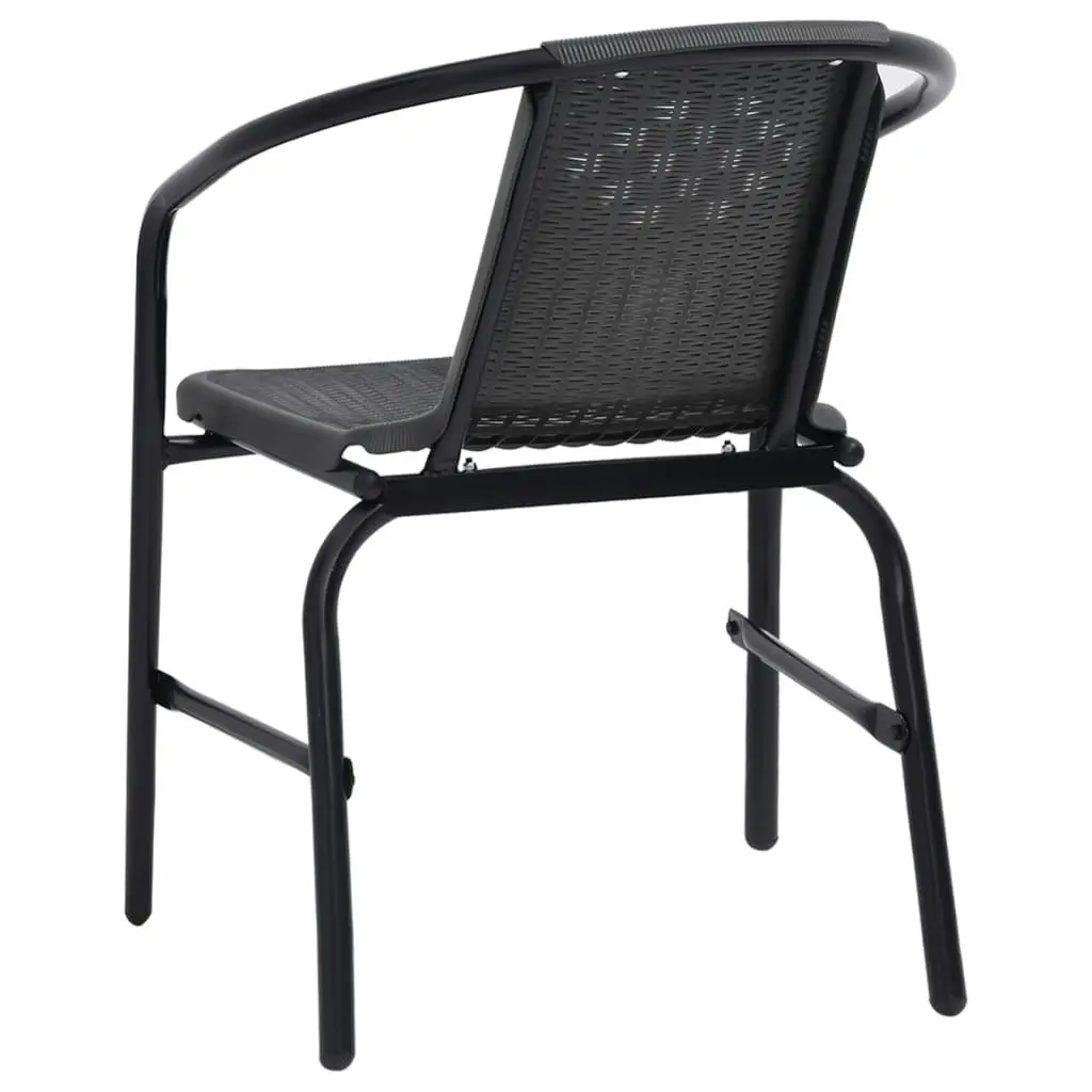 Garden Chairs 4 pcs Plastic Rattan and Steel 110 kg 312495