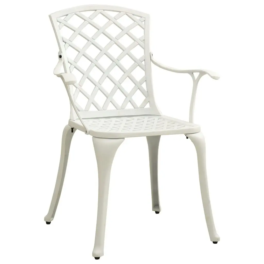 Garden Chairs 4 pcs Cast Aluminium White 315575