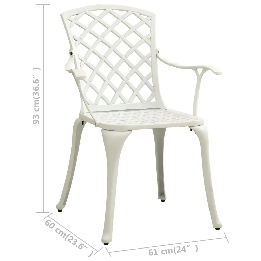 Garden Chairs 4 pcs Cast Aluminium White 315575